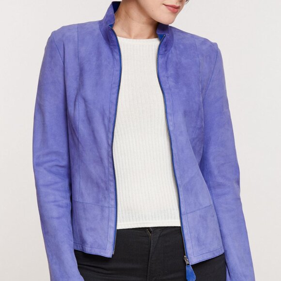 Overland Nicky Reversible Goatskin Suede Leather Jacket Sz Large NWT - Picture 3 of 13